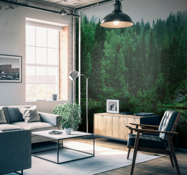 deep forest tree mural - TenStickers