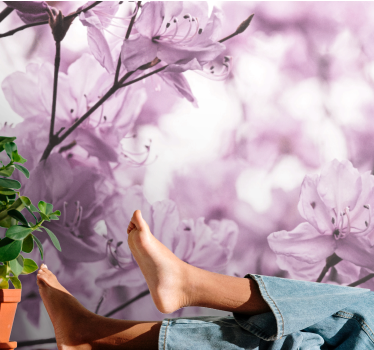 Delicate Pink Blossoms flower wall mural - TenStickers