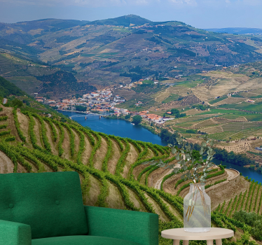 Douro Harvesting mountain mural - TenStickers