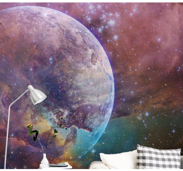 Earth in space abstract background space mural wallpaper - TenStickers