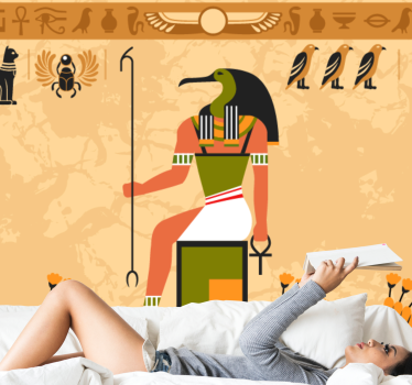 'Egyptian' God of the Moon modern mural wallpaper - TenStickers