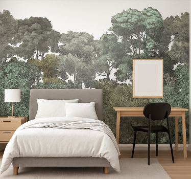 Elegant rainforest motif wall mural teen bedroom - TenStickers