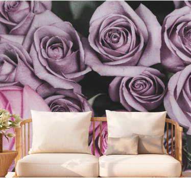 Elegant style pink roses design mural - TenStickers