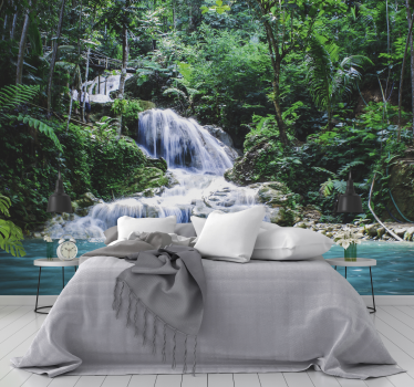 Escape to a tropical rainforest landscape wall mural - TenStickers