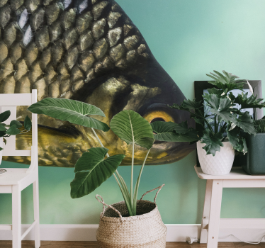 Fish wall mural large fish close-up - TenStickers