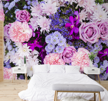 Floral photo  mural wallpaper - TenStickers