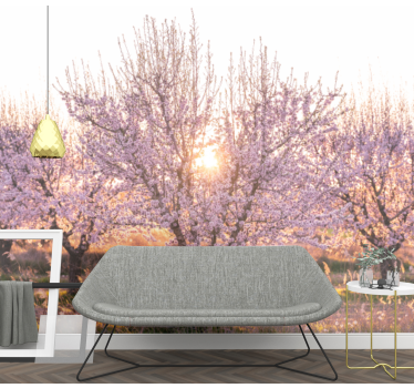Flower wall mural blooming cherry trees - TenStickers