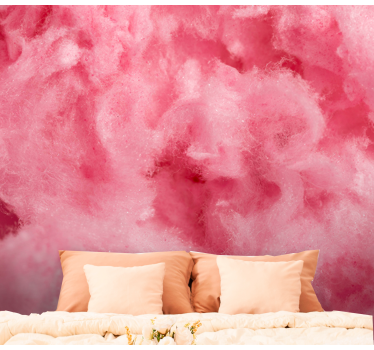 Flower wall mural fluffy pink texture - TenStickers