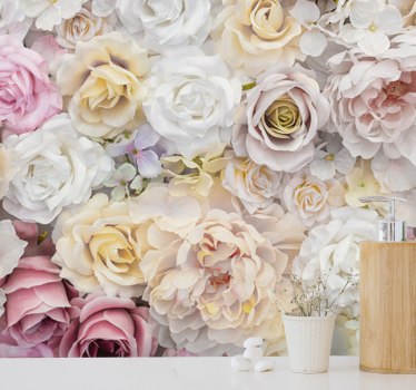 Flower wall mural graceful rose composition - TenStickers
