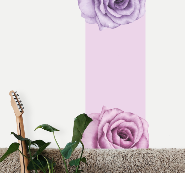 Flower wall mural purple rose design - TenStickers