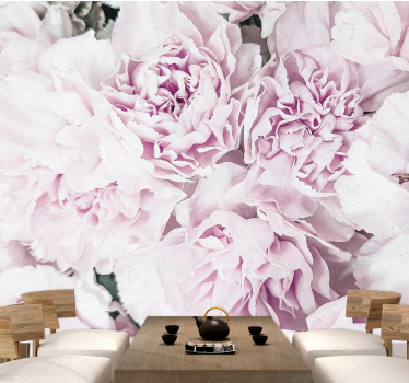 Flower wall mural soft pink blossoms - TenStickers