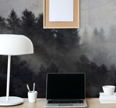 Foggy forest forest mural wallpaper - TenStickers
