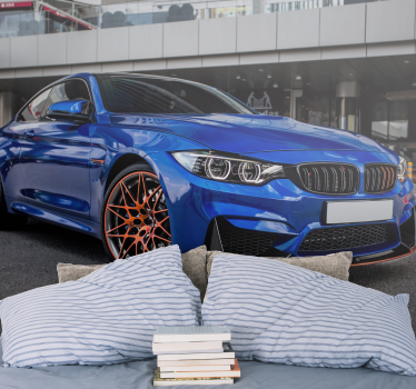 For bedroom blue sport car mural - TenStickers