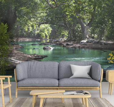 Forest and river Wall Mural - TenStickers
