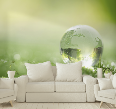 Forest Wall Mural Drop of water over grass - TenStickers