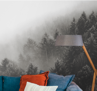 Forest with white pines 3d mural wallpaper - TenStickers