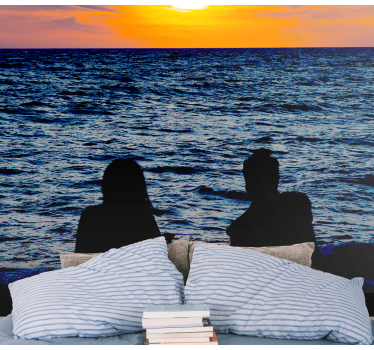 Friends at the sea under the sea wall mural - TenStickers
