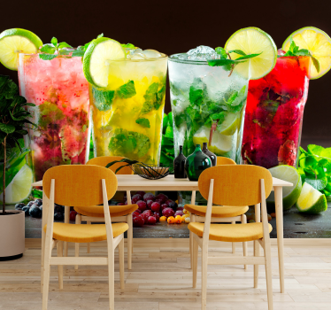 fruit cocktails kitchen murals - TenStickers