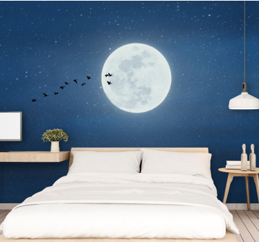 Full Moon and sky 3d mural wallpaper - TenStickers