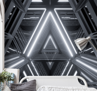 Futuristic Tunnel 3D  modern mural wallpaper - TenStickers