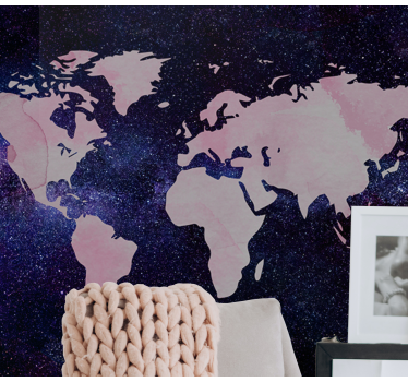 Galaxy world map wall mural - TenStickers