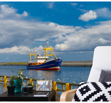 Gdynia Ship under the sea wall mural - TenStickers