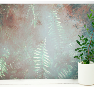 Gentle Fern Pattern wall mural entrance - TenStickers