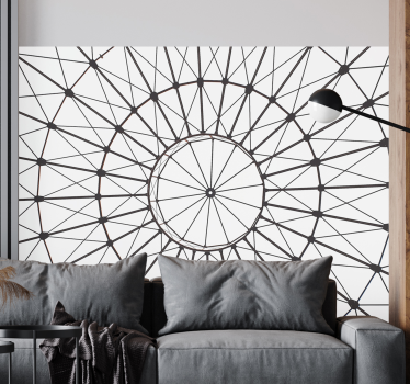 Geometric background and white sphere 3d mural wallpaper - TenStickers