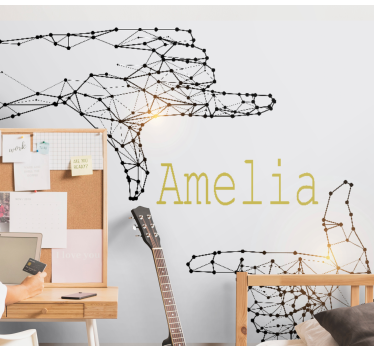Geometric pattern and finger wall murals for teenage bedrooms - TenStickers