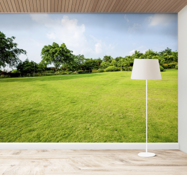 Green Meadow landscape wall mural - TenStickers