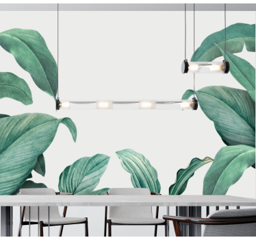 Green tree in white background tree wall mural - TenStickers