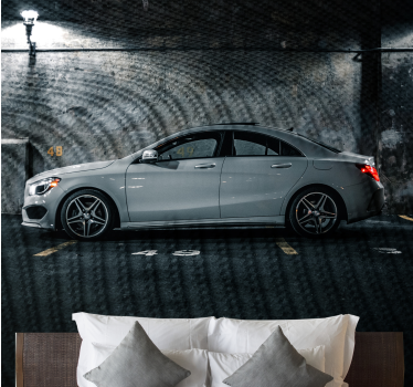 Grey modern car mural - TenStickers
