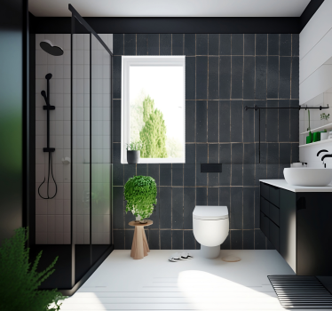 Grey Tiles Grey tiles Bathroom Murals - TenStickers