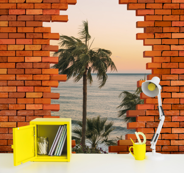 hole in the wall with photo custom murals - TenStickers