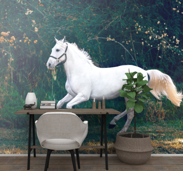horse running on the grass nature murals - TenStickers