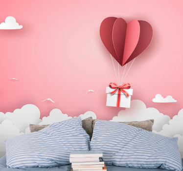 Hot air balloon with gift box Children Wall Murals - TenStickers