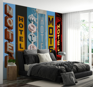 Hotel signs mural wallpaper - TenStickers