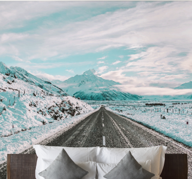 Icy mountain path landscape wall mural - TenStickers