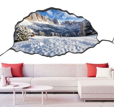 Wintery Mountain Scenery wall mural mountain - TenStickers
