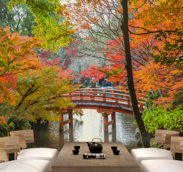 'Japanese Garden' Forest tree wall mural - TenStickers