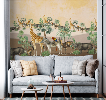 Jungle Adventure forest mural wallpaper - TenStickers
