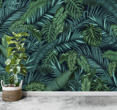 Jungle leafs landscape wall mural - TenStickers