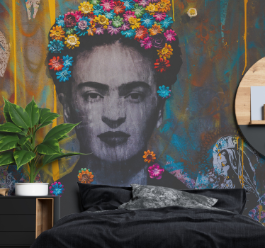 Kahlo boho art girl wall mural - TenStickers