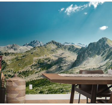 Landscape wall mural grand mountain range view - TenStickers