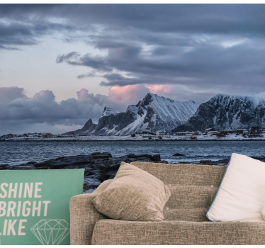 Landscape wall mural icy summit peaks - TenStickers