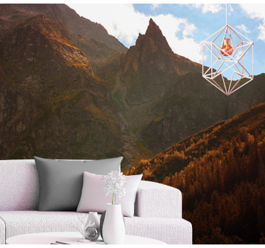 Landscape wall mural majestic mountain peaks - TenStickers