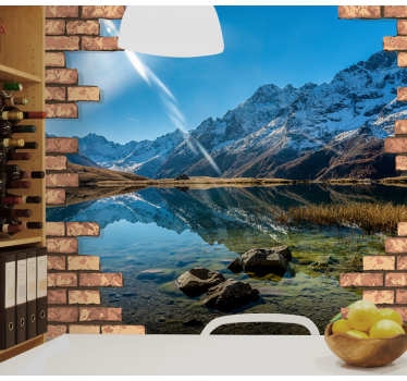 Landscape wall mural mountain and reflection - TenStickers