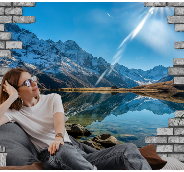 Landscape wall mural mountain echo view - TenStickers
