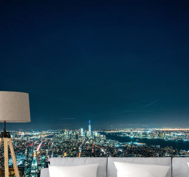 Light Manhattan at night new york mural wallpaper - TenStickers