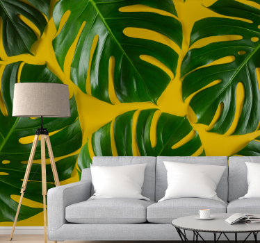 Lush Greenery Pattern wall mural nature - TenStickers